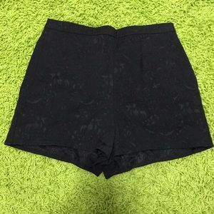 UO Lucca Couture Black Novelty Print Shorts